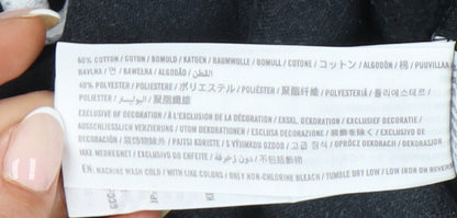 Hollister Womens Black Hoodie M Full Zip Logo Casual Cotton Blend