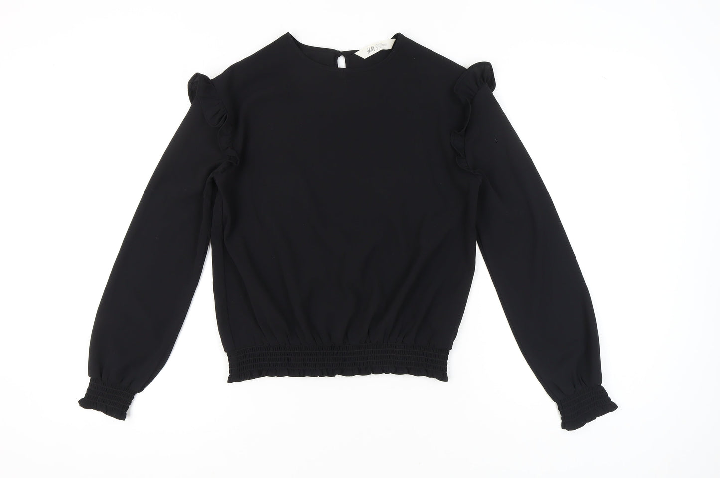 Teens UK Size 14 H&M Black Basic Blouse