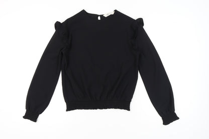 Teens UK Size 14 H&M Black Basic Blouse