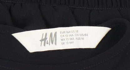 Teens UK Size 14 H&M Black Basic Blouse
