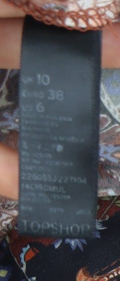 Topshop Womens Multicoloured Viscose Festival Patchwork Floral Shorts UK 10