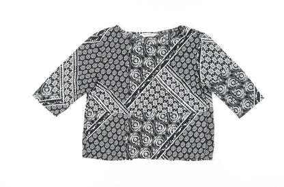Miss Selfridge Women’s Black 3/4 Sleeve Tunic Blouse Size 8