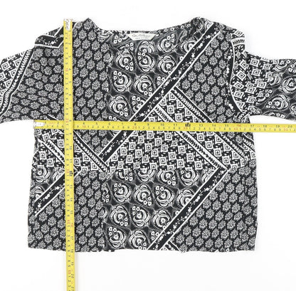 Miss Selfridge Women’s Black 3/4 Sleeve Tunic Blouse Size 8