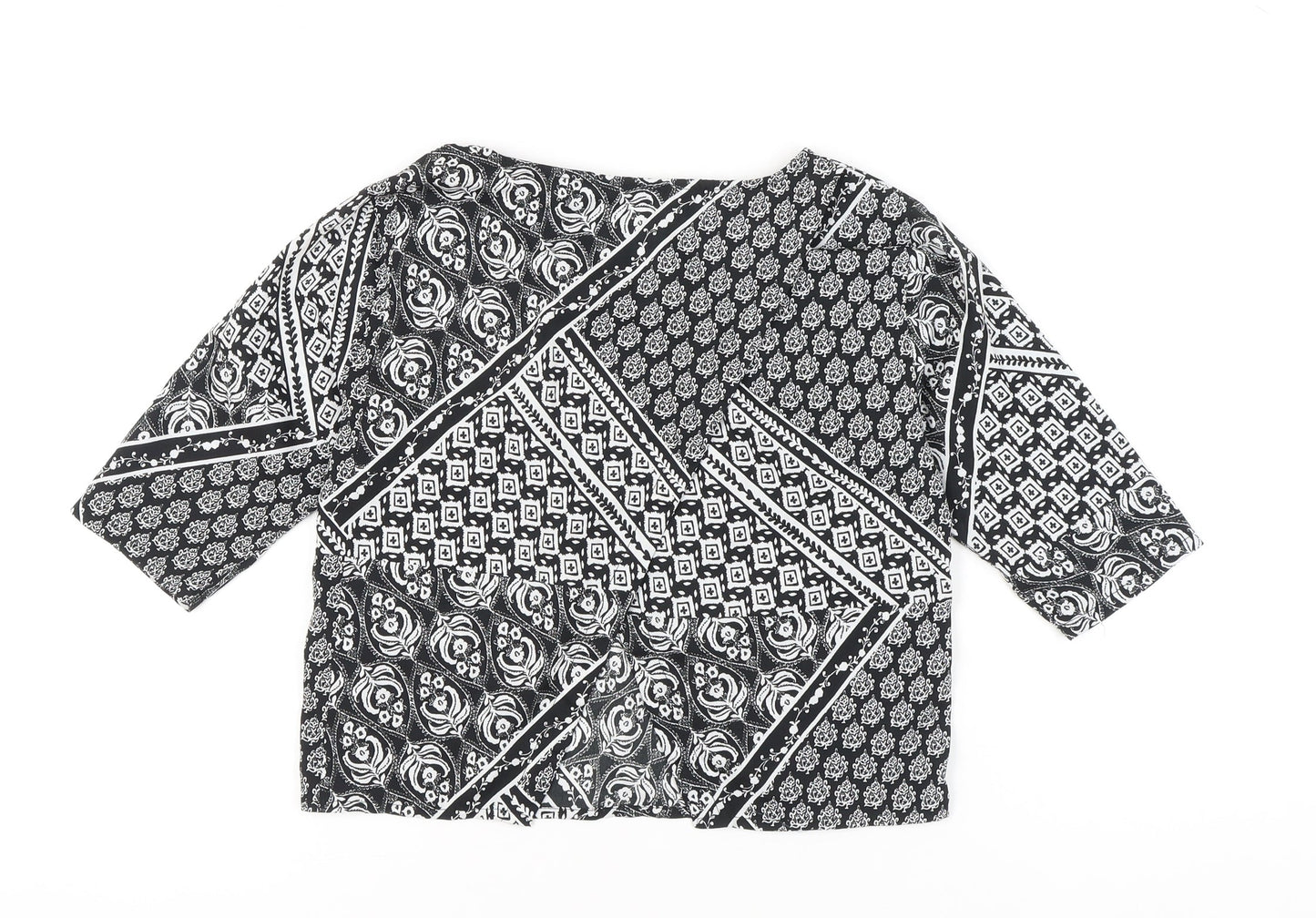 Miss Selfridge Women’s Black 3/4 Sleeve Tunic Blouse Size 8