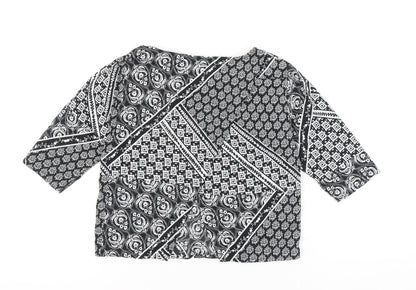 Miss Selfridge Women’s Black 3/4 Sleeve Tunic Blouse Size 8