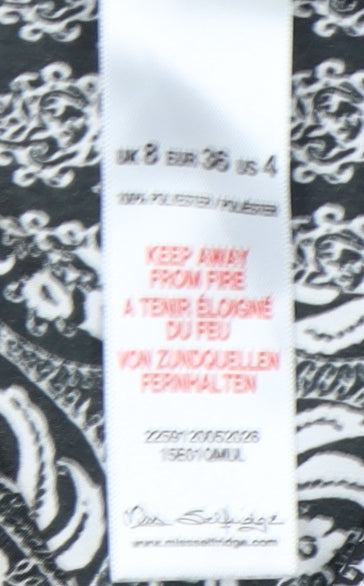 Miss Selfridge Women’s Black 3/4 Sleeve Tunic Blouse Size 8