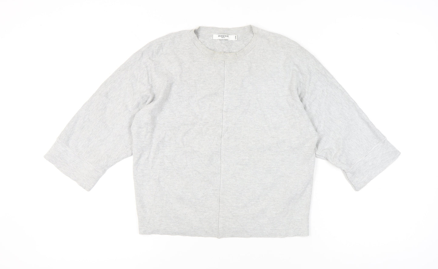 Sweewë Paris Womens Grey S Pullover Jumper 3/4 Sleeve Knit