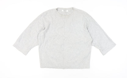 Sweewë Paris Womens Grey S Pullover Jumper 3/4 Sleeve Knit