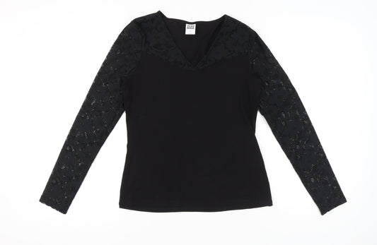 Womens UK Size M VERO MODA Black Tunic Blouse