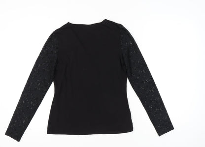 Womens UK Size M VERO MODA Black Tunic Blouse