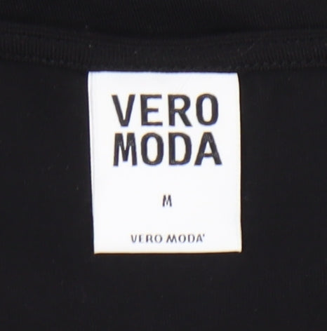 Womens UK Size M VERO MODA Black Tunic Blouse