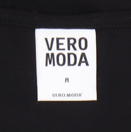Womens UK Size M VERO MODA Black Tunic Blouse