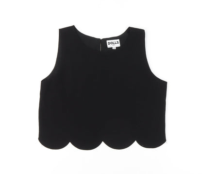 Dolls Paris Womens Black Size 8 Cropped Sleeveless Tank Top
