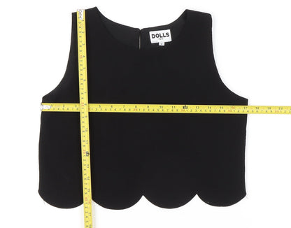 Dolls Paris Womens Black Size 8 Cropped Sleeveless Tank Top