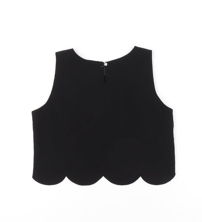 Dolls Paris Womens Black Size 8 Cropped Sleeveless Tank Top
