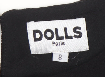 Dolls Paris Womens Black Size 8 Cropped Sleeveless Tank Top
