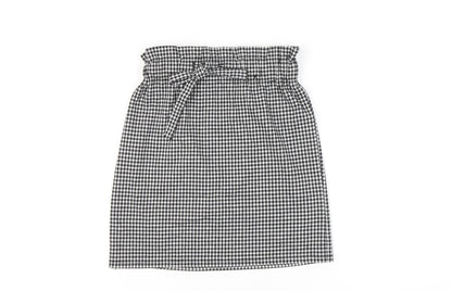 Orsay Women’s Black Checked XS Pencil Skirt With Bow Tie Waist