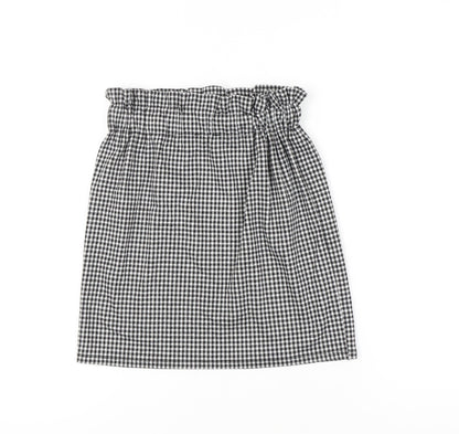 Orsay Women’s Black Checked XS Pencil Skirt With Bow Tie Waist