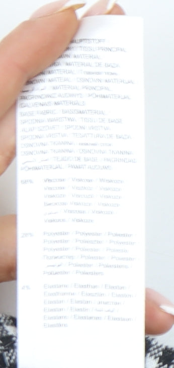 Orsay Women’s Black Checked XS Pencil Skirt With Bow Tie Waist