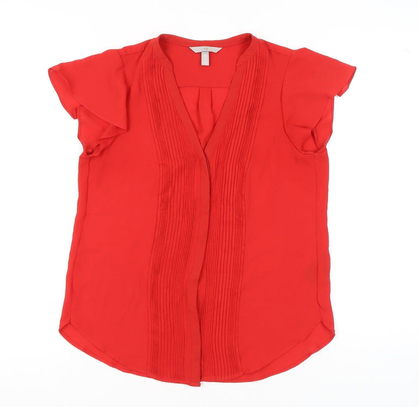 Womens UK Size 10 H&M Red Tunic Blouse