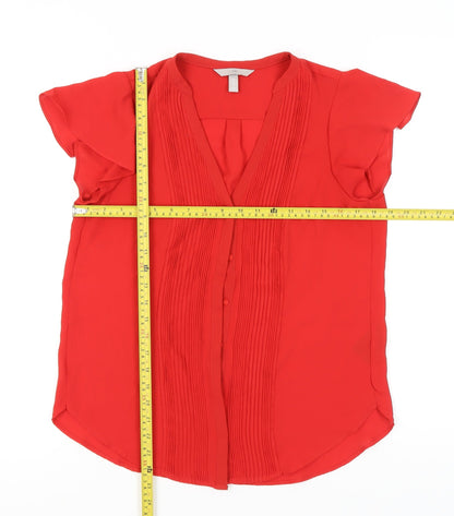 Womens UK Size 10 H&M Red Tunic Blouse