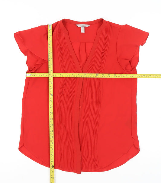 Womens UK Size 10 H&M Red Tunic Blouse