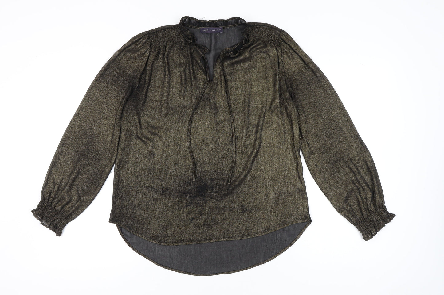Womens UK Size 10 Marks and Spencer Gold Tunic Blouse