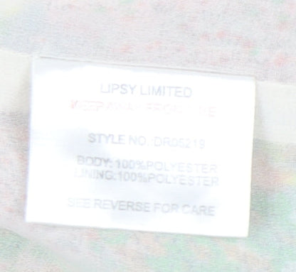 Lipsy Women’s Multicoloured Floral Ruffle Strappy Playsuit Size 12