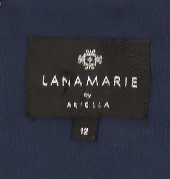 Lana Marie by Ariella Women Blue Size 12 A-Line Sleeveless Formal Dress