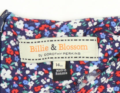 Billie & Blossom Women’s Multicoloured Floral Fit & Flare Dress UK 14