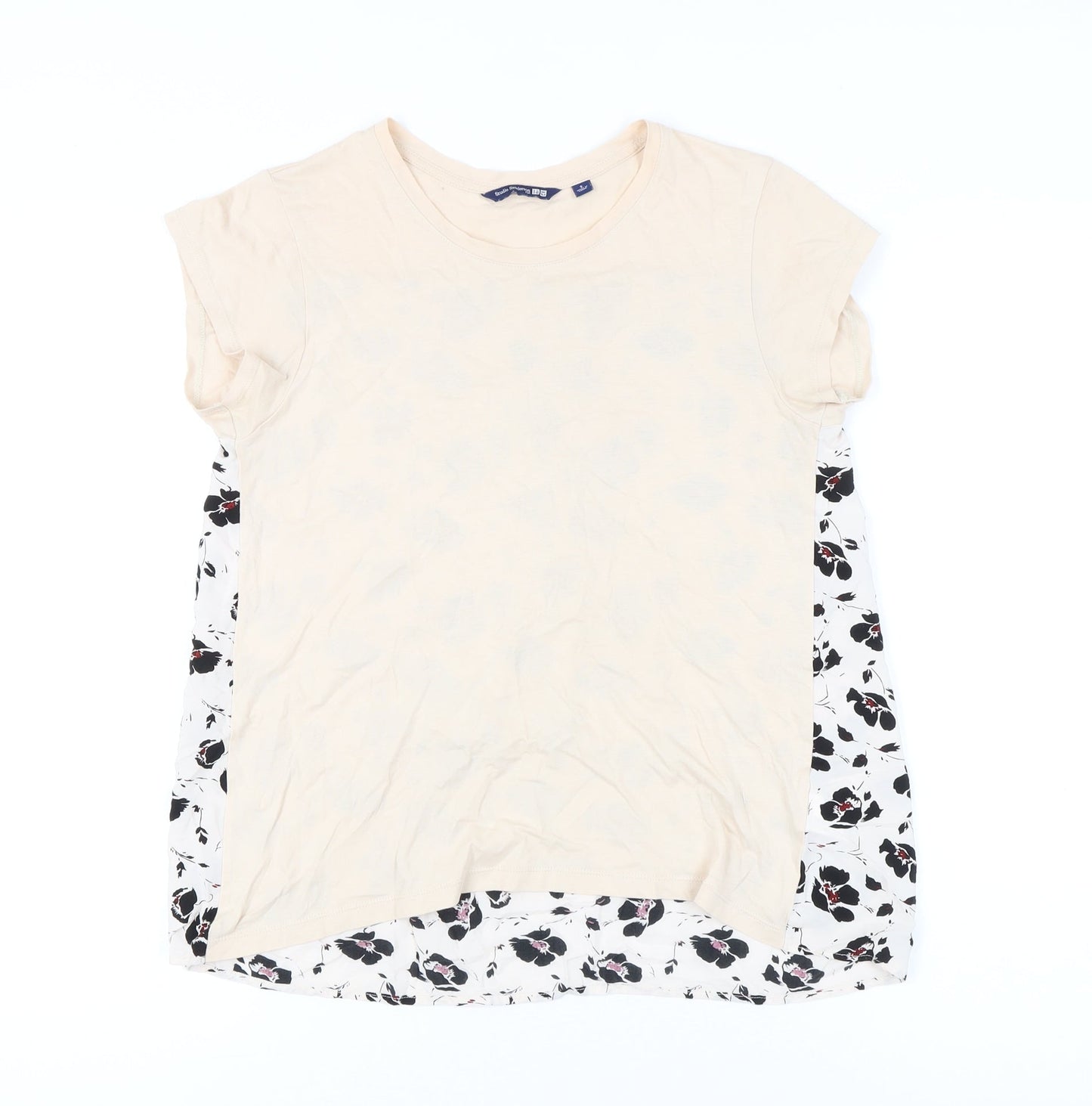Womens UK Size S Uniqlo Beige Basic T-Shirt