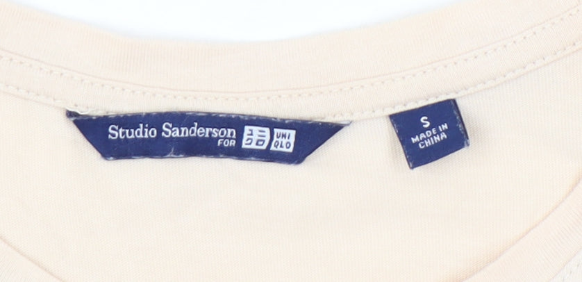 Womens UK Size S Uniqlo Beige Basic T-Shirt