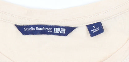 Womens UK Size S Uniqlo Beige Basic T-Shirt