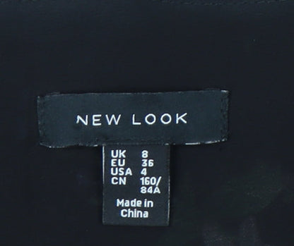 New Look Women Black Floral Wide-Leg Sleeveless Jumpsuit Size 8