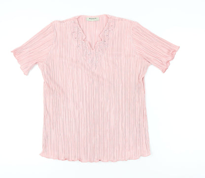 Womens UK Size M BASSINI Pink Tunic Blouse