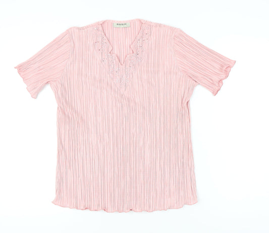 Womens UK Size M BASSINI Pink Tunic Blouse