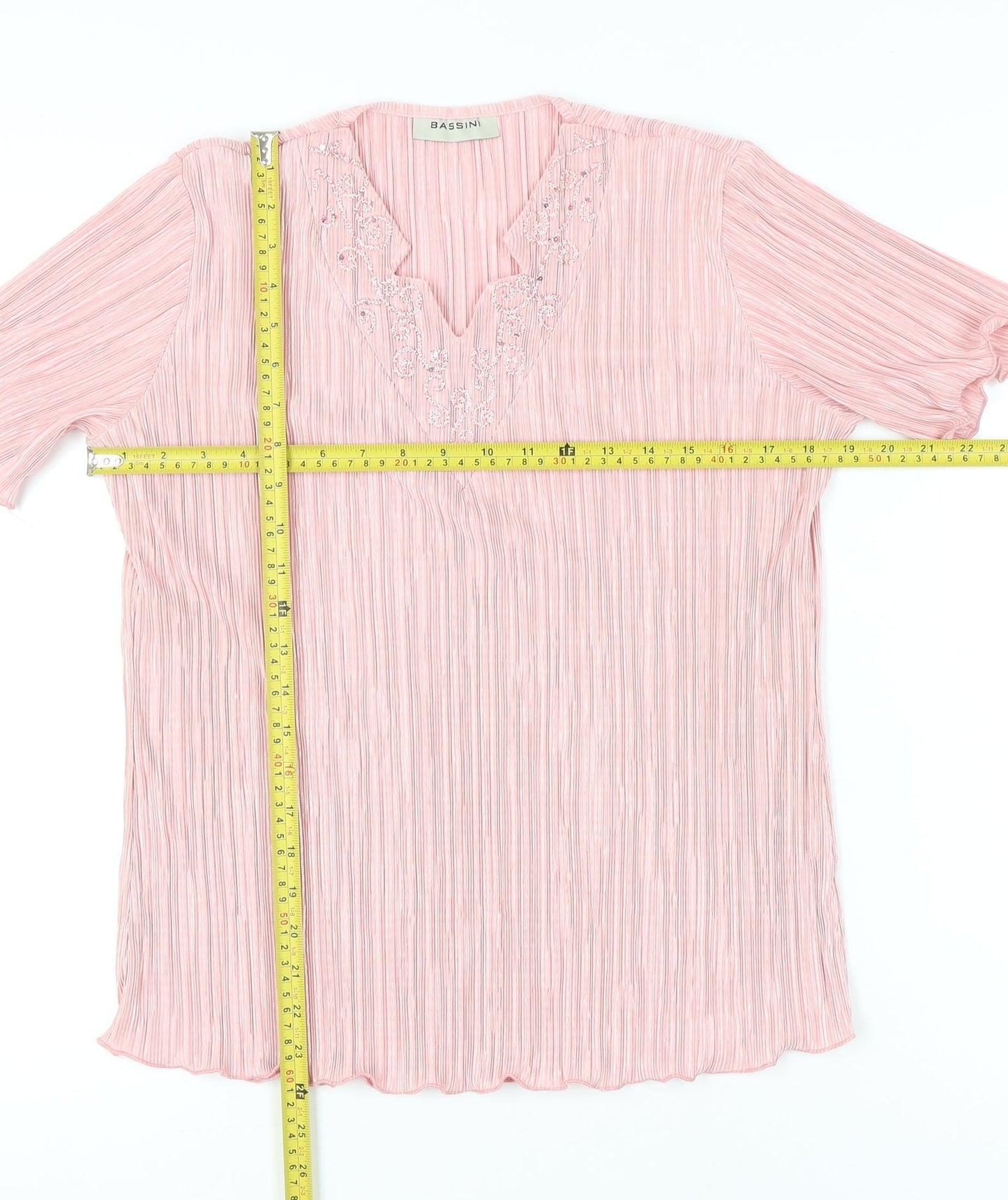 Womens UK Size M BASSINI Pink Tunic Blouse