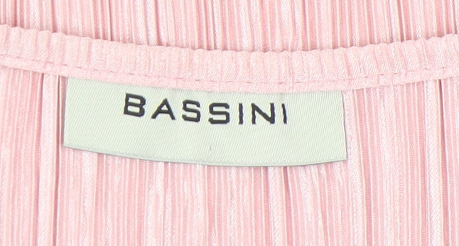 Womens UK Size M BASSINI Pink Tunic Blouse