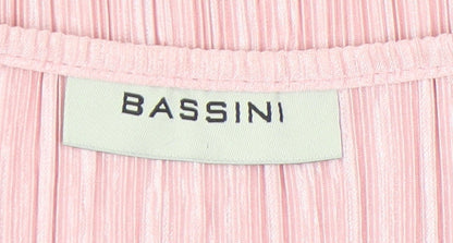 Womens UK Size M BASSINI Pink Tunic Blouse