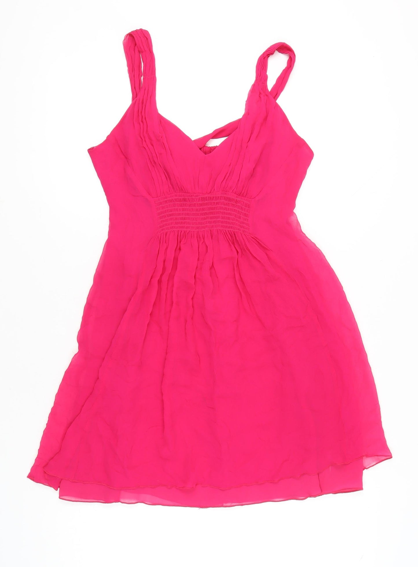 Marks & Spencer Women’s Pink Silk A-Line Sleeveless Knee Dress M