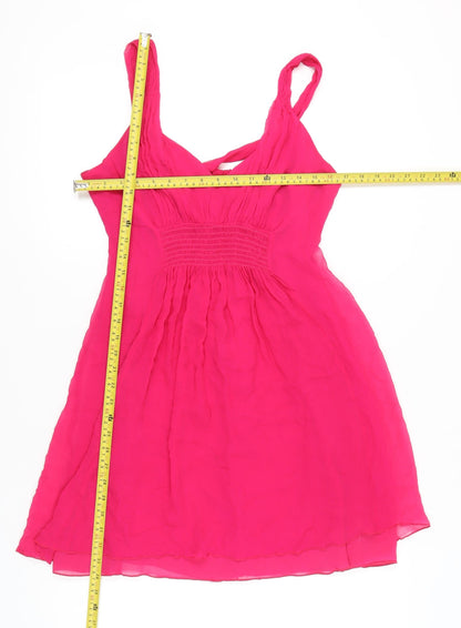 Marks & Spencer Women’s Pink Silk A-Line Sleeveless Knee Dress M