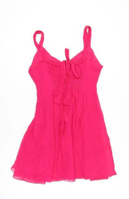 Marks & Spencer Women’s Pink Silk A-Line Sleeveless Knee Dress M