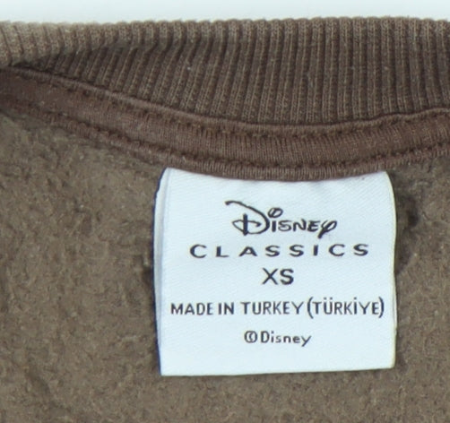 Womens UK Size XS Disney Brown Pullover Sweatshirt