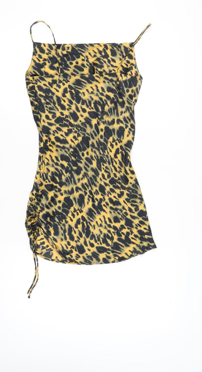 Topshop Women’s Multicoloured Leopard Print Mini Slip Dress UK 6