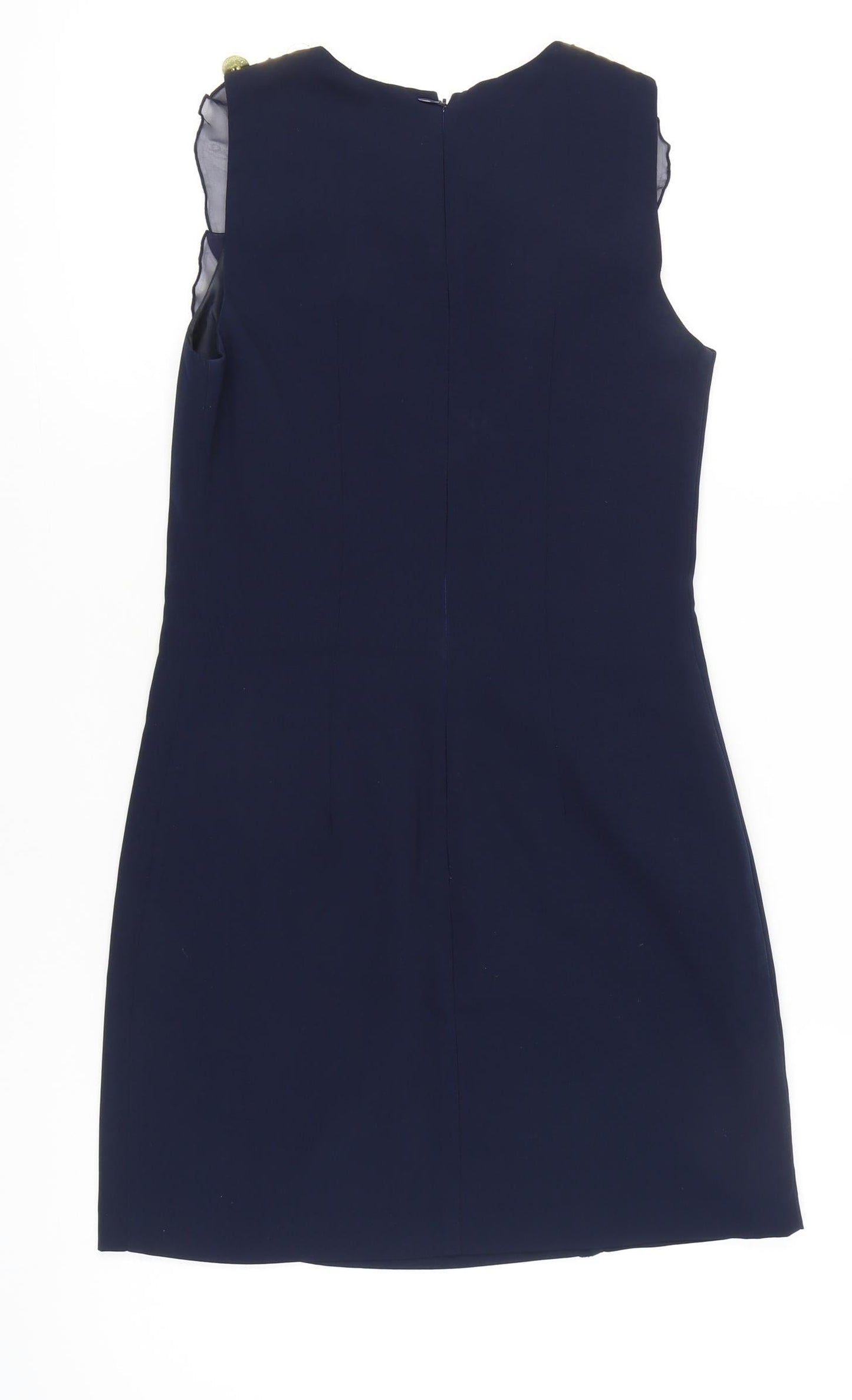 Vero Moda Women’s Blue Size 6 Sleeveless Sheath Ruffle Dress