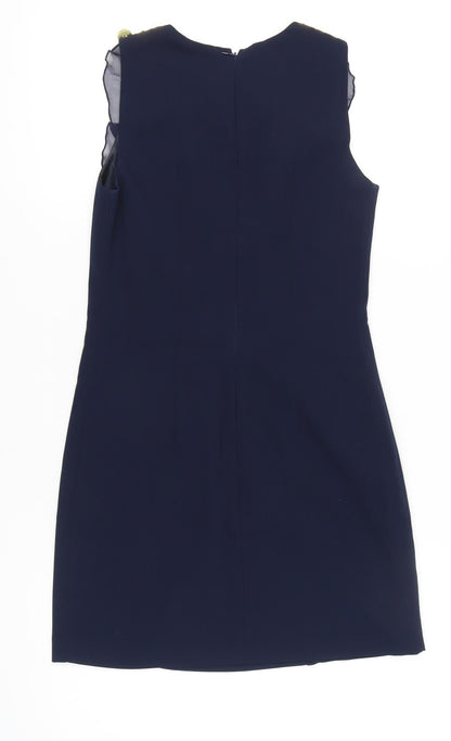 Vero Moda Women’s Blue Size 6 Sleeveless Sheath Ruffle Dress