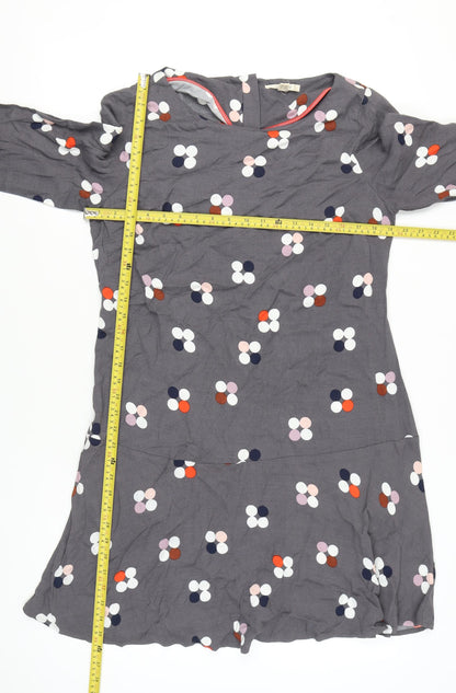 White Stuff Women’s Grey Floral Shift Dress Size 12 Knee Length