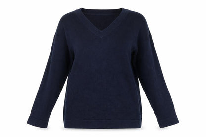 Meraki Womens Blue V-Neck Pullover Jumper L Long Sleeve Knit