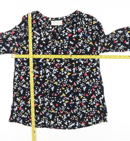 John Lewis Women’s Multicoloured Bird Print Viscose Blouse Size 8