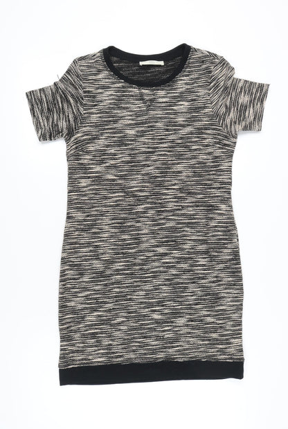 Marks and Spencer Women Grey Size 12 T-Shirt Dress Short Sleeve
